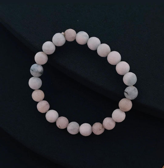 Bluish White Bead Bracelet (Customizes Charms)