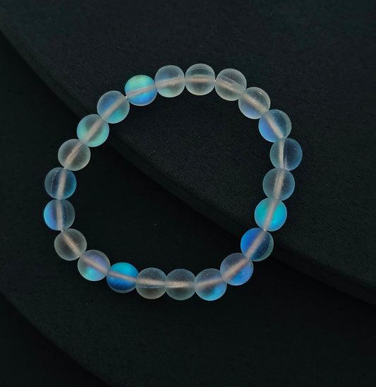 Aura Blue Bead Bracelet (Customizes Charms)