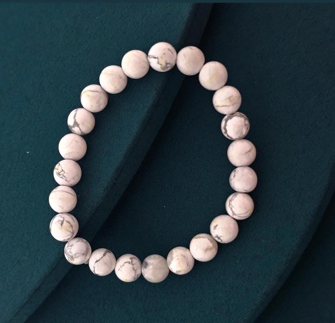 Marble White Bead Bracelet (Customizes Charms)