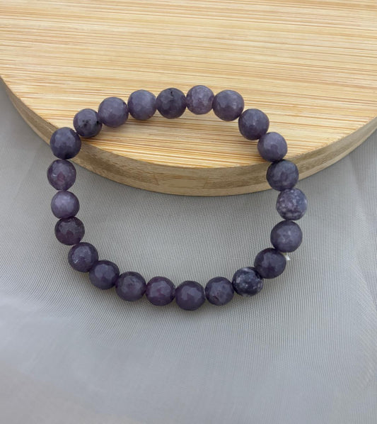 Smoke Purple Bead Bracelet (Customizes Charms)