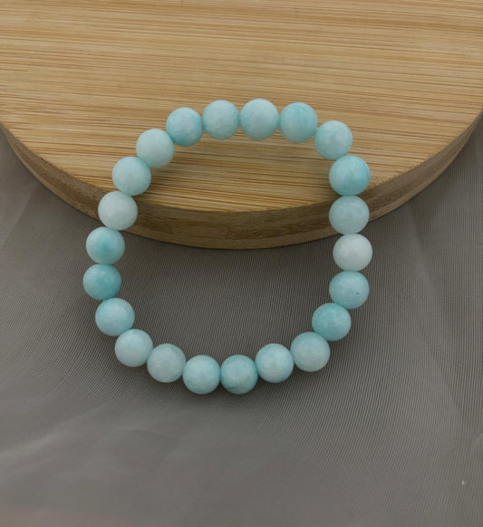 Sky Blue Bead Bracelet (Customizes Charms)
