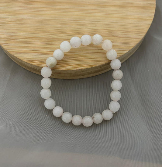 Whitish Pink Bead Bracelet (Customizes Charms)