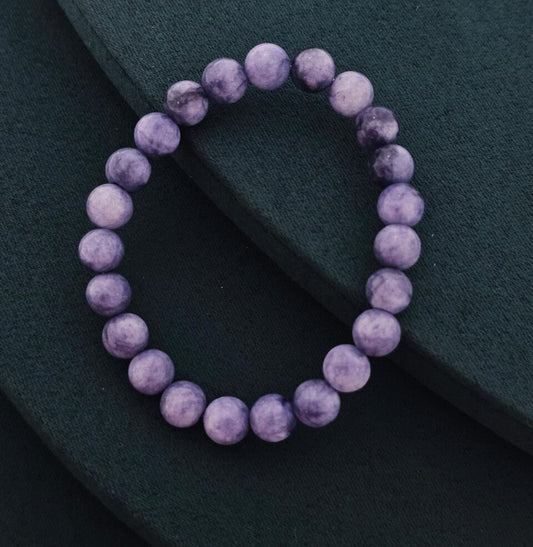Purplish White Bead Bracelet (Customizes Charms)