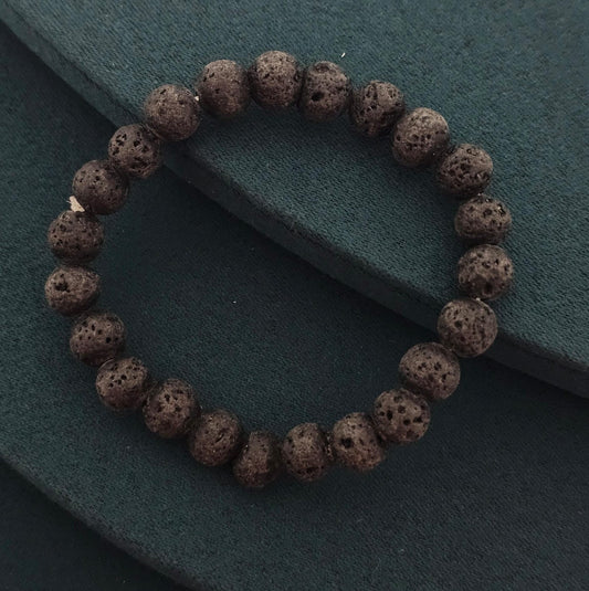Black Lava Bead Bracelet (Customizes Charms)