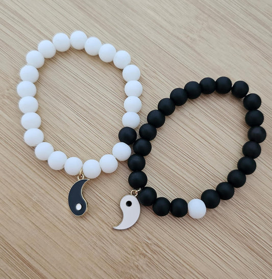 Ying Yang Couple Bead Bracelet