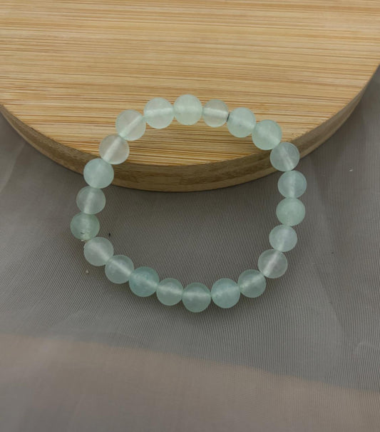 Mint Blue Bead Bracelet (Customizes Charms)