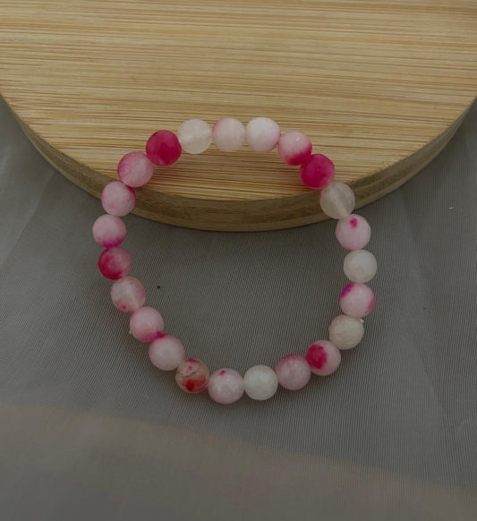 Hot Pink Bead Bracelet (Customizes Charms)