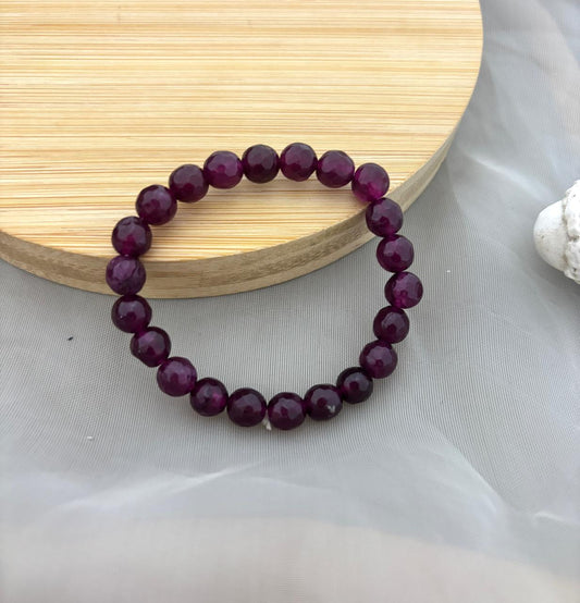 Plum Bead Bracelet (Customizes Charms)