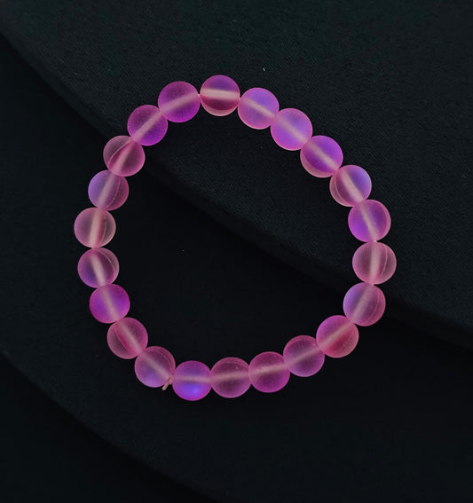 Aura Pink Bead Bracelet (Customizes Charms)