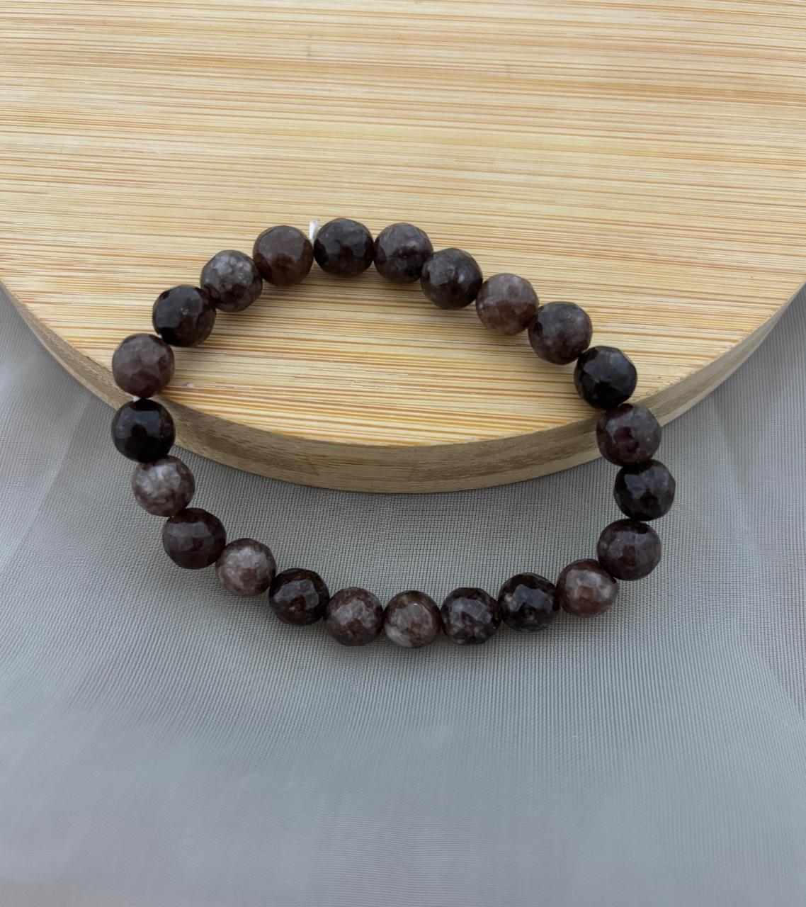Rock Brown Bead Bracelet (Customizes Charms)