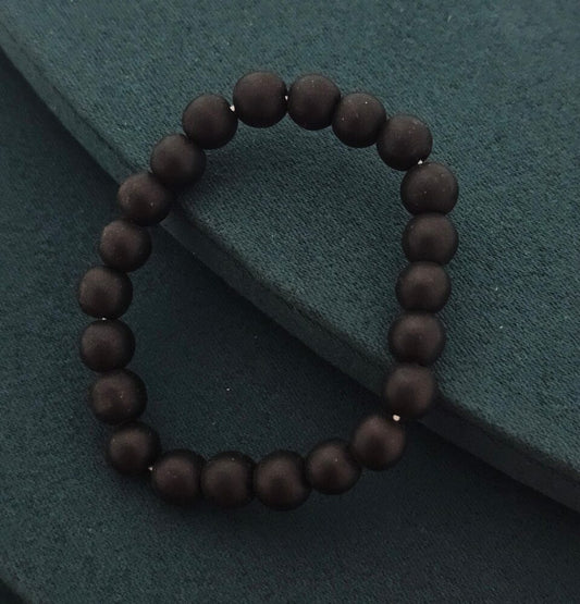 Plain Black Bead Bracelet (Customizes Charms)