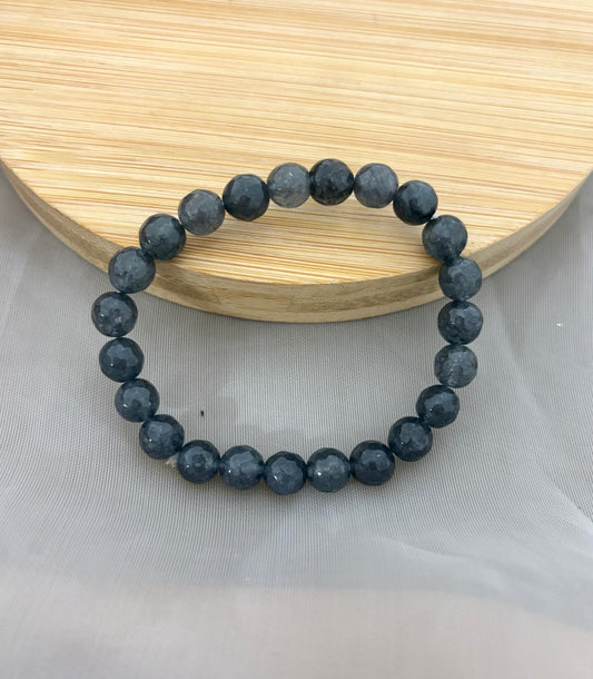 Grey Bead Bracelet (Customizes Charms)
