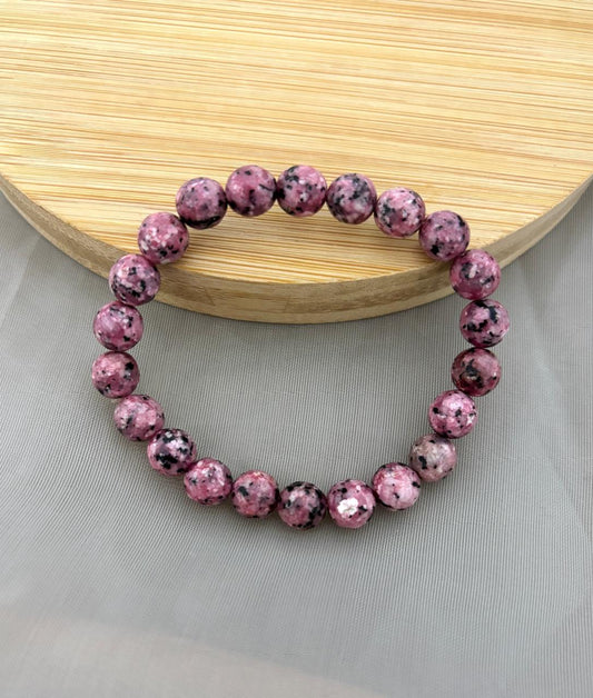 Blackish Pink Bead Bracelet (Customizes Charms)