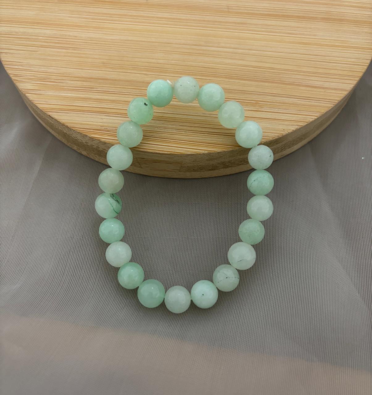 Mint Green Bead Bracelet (Customizes Charms)
