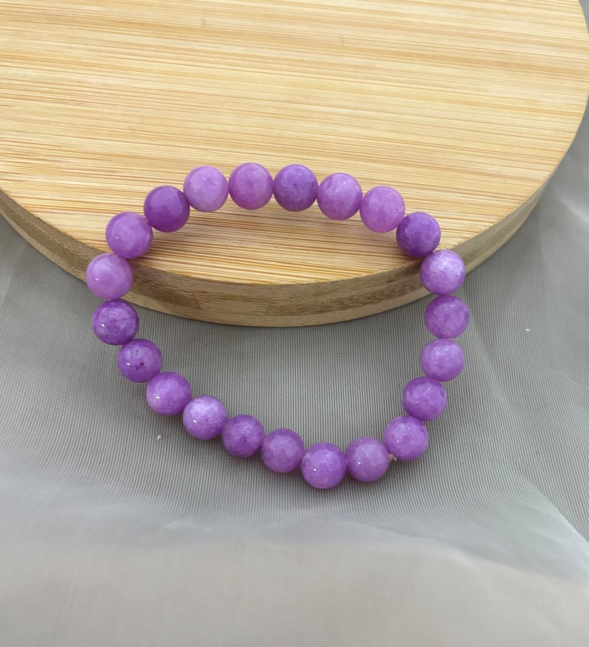 Dark Purple Bead Bracelet (Customizes Charms)