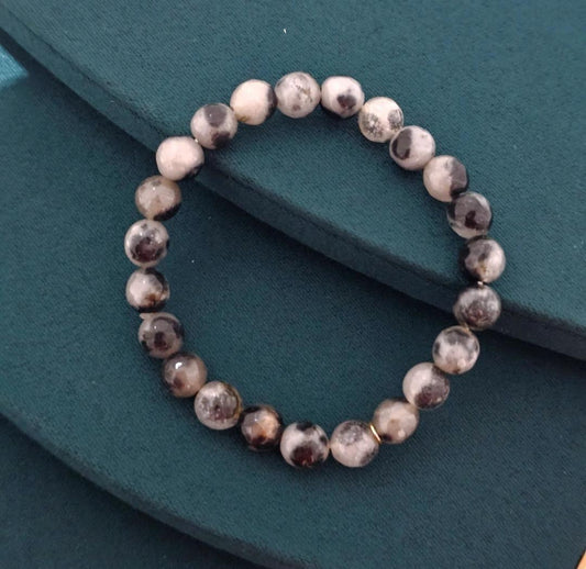 Black & White Bead Bracelet (Customizes Charms)