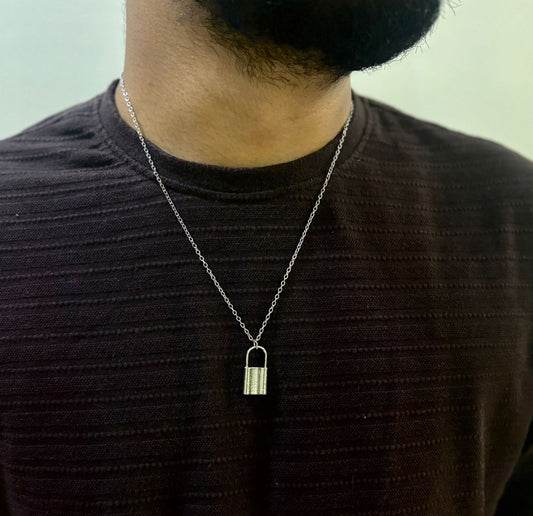 Men Lock Chain Necklace