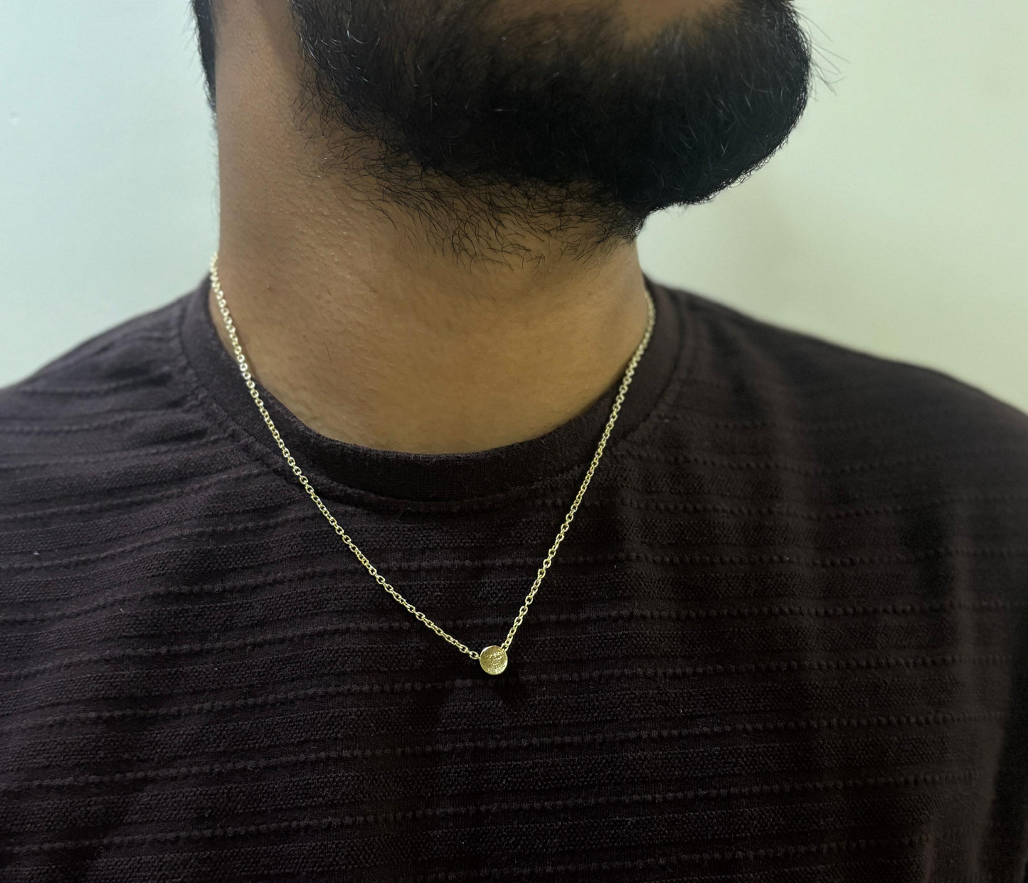 Men Minimal Circle Chain Necklace
