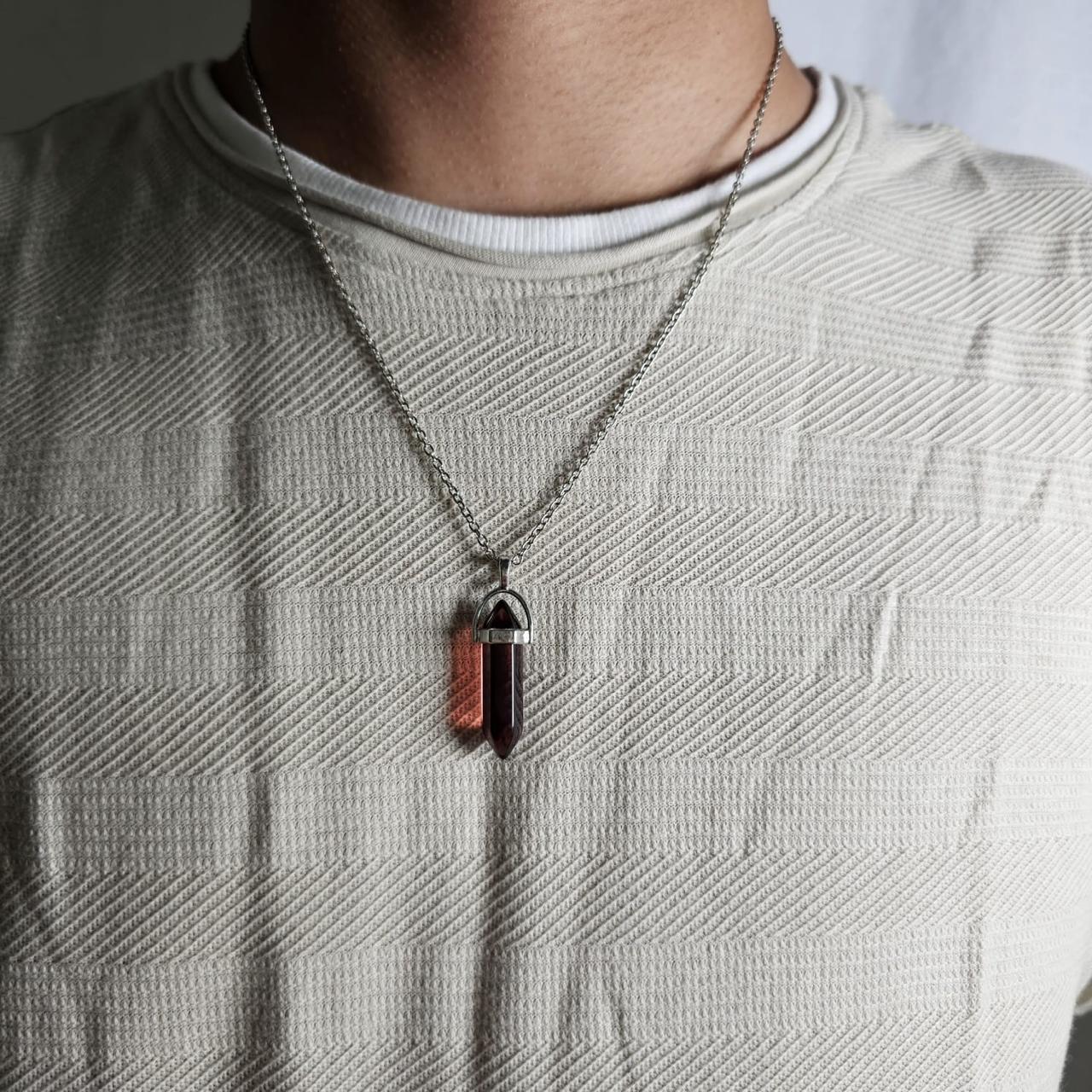Men Transparent Brown Chain Necklace