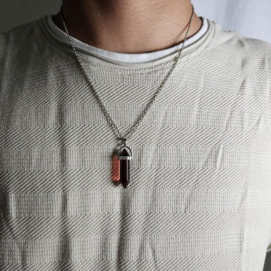 Men Transparent Brown Chain Necklace
