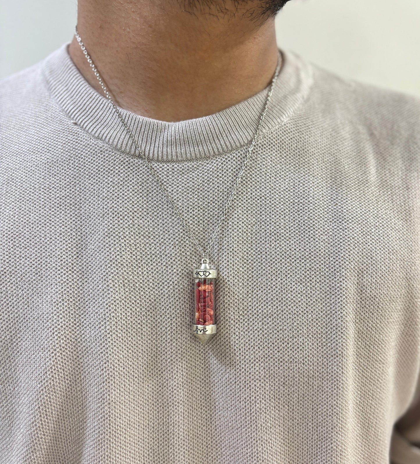 Men Rose Flakes Crystal Chain Necklace