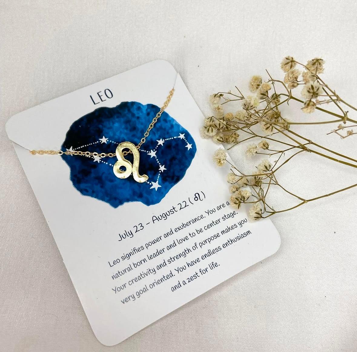 Golden Zodiac Sign Women Necklace
