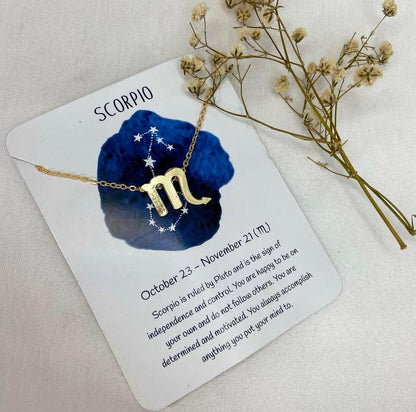 Golden Zodiac Sign Women Necklace