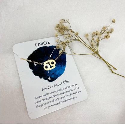 Golden Zodiac Sign Women Necklace