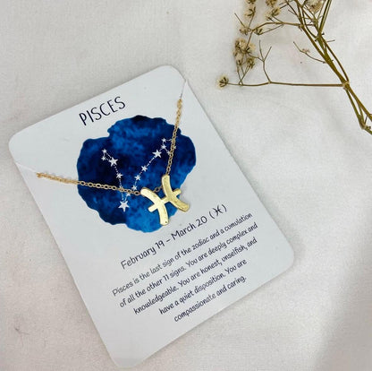 Golden Zodiac Sign Women Necklace