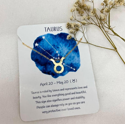 Golden Zodiac Sign Women Necklace