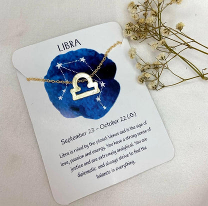 Golden Zodiac Sign Women Necklace