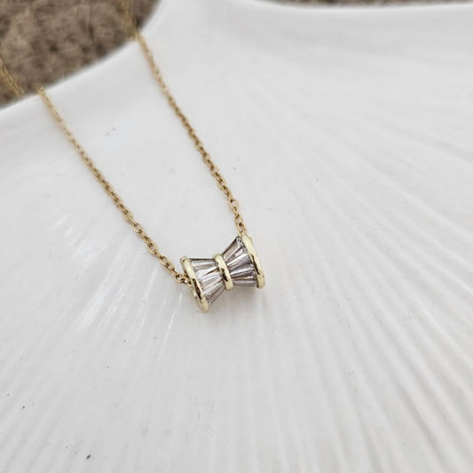 Elegant Bead Golden Women Necklace (Stainless Steel)
