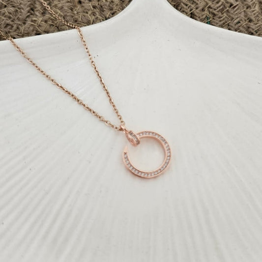 Cartier Nail Rose Gold Women Necklace (Stainless Steel)