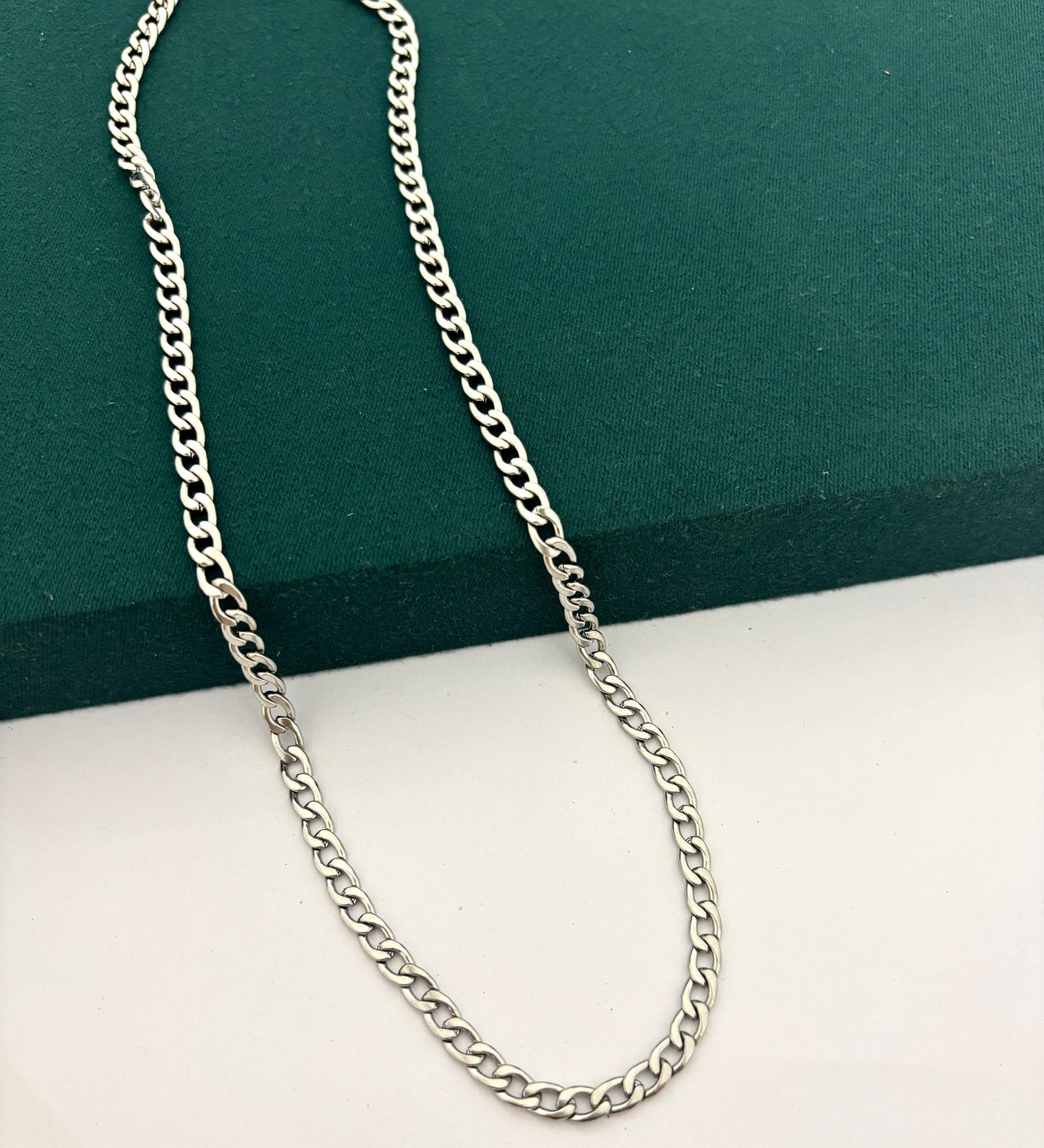 Edgy Silver Men Chain Necklace (Stainless Steel)