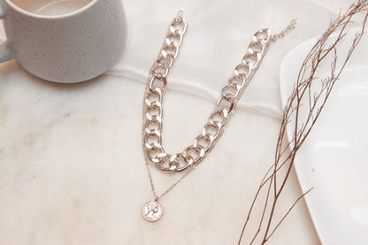Chain Coin Layered Women Necklace