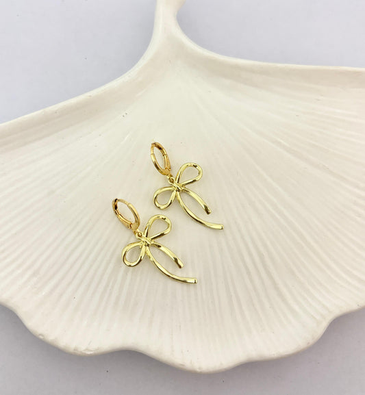 Golden Bow Women Earrings
