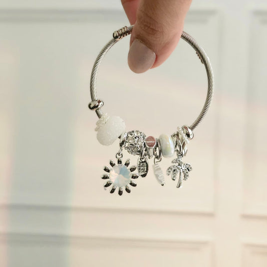 White Sun Beach Pandora Charm Bracelet