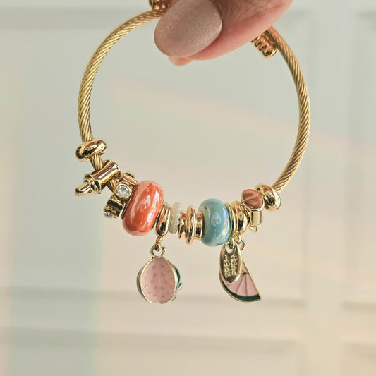 Women Lemon Watermelon Pandora Charm Bracelet