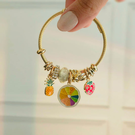 Women Lemon Fruit Pandora Charm Bracelet