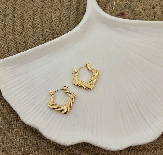 Golden Halo Luxe Style Hoop Earring Style 9 (Anti Tarnish)