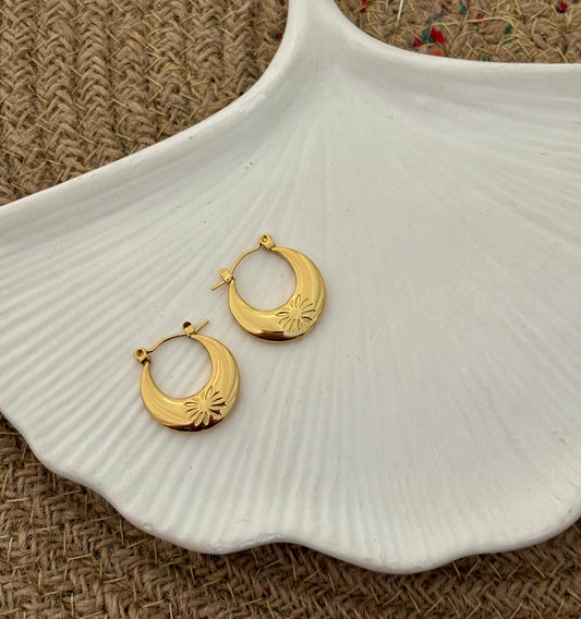Golden Halo Luxe Style Hoop Earring Style 10 (Anti Tarnish)