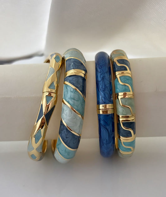 Blue Stack Enamel Kada Bangle #2