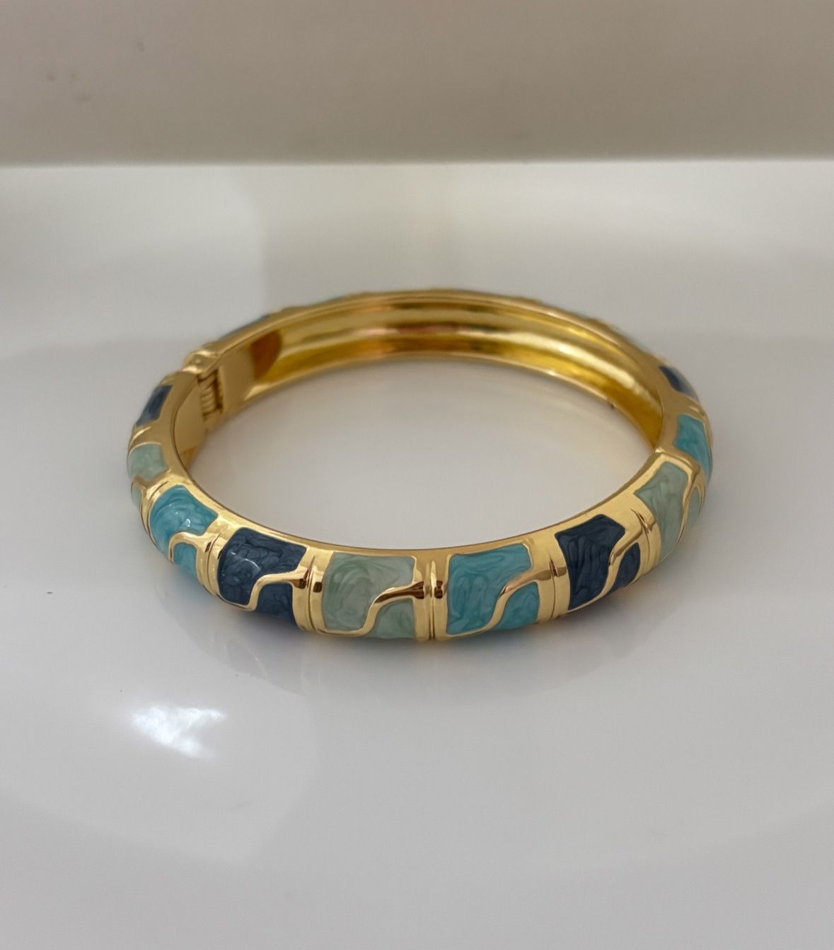 Blue Stack Enamel Kada Bangle #2