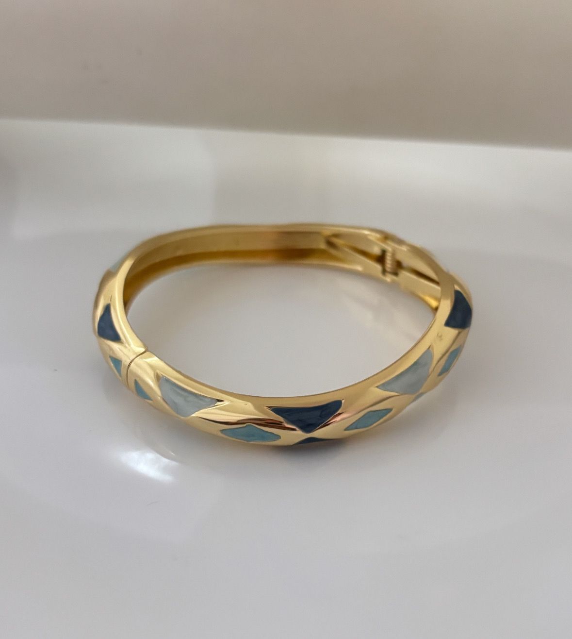 Blue Stack Enamel Kada Bangle #2