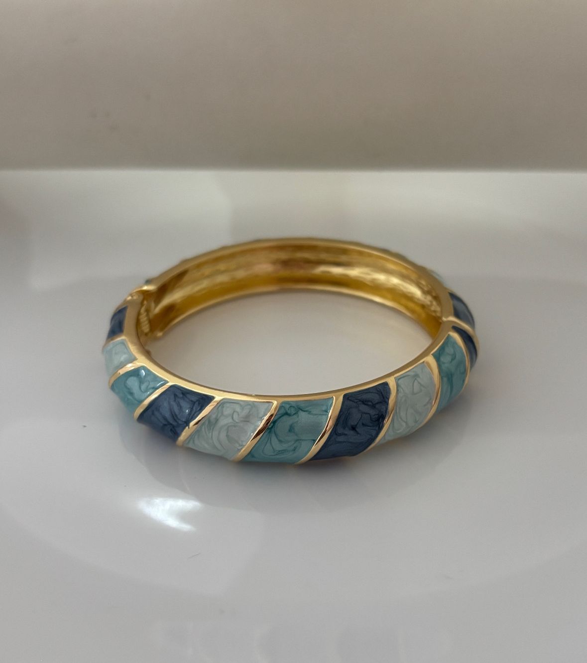 Blue Stack Enamel Kada Bangle #2