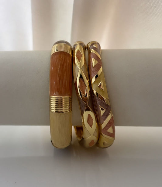 Brown Beige Enamel Kada Stack #2
