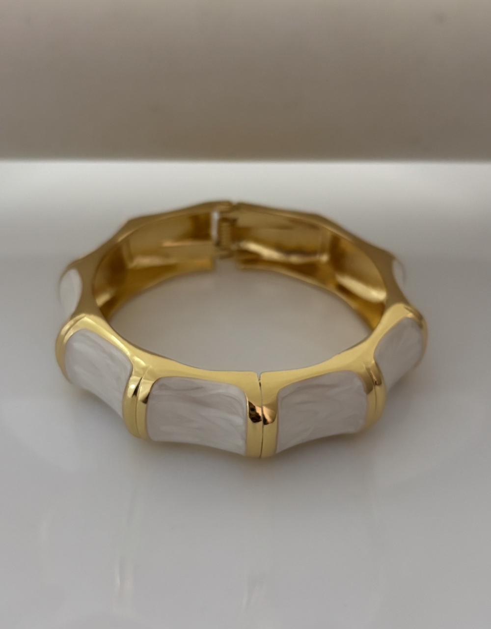 White Enamel Stack Bangle