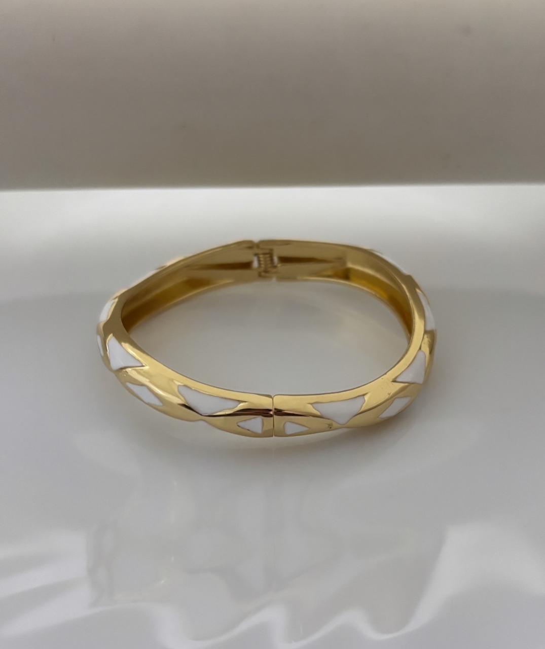 White Enamel Stack Bangle