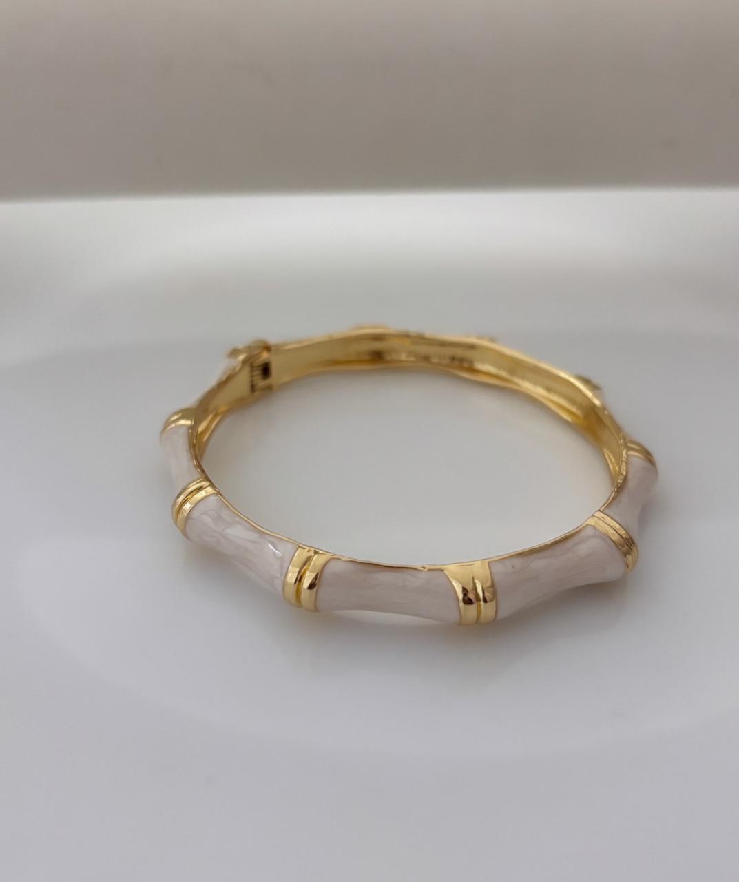White Enamel Stack Bangle