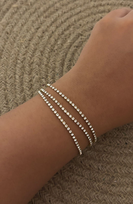 Women Stainless steel Three Layered Diamond Bracelet (Anti Tarnish)